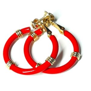 Napier vintage bright red earrings